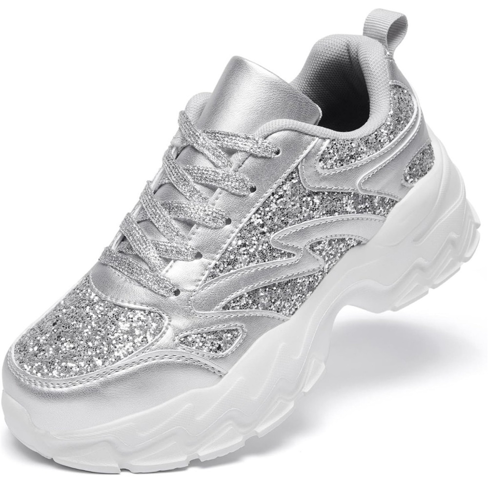 *LAST CHANCE* BRAND NEW Chunky Silver Sneakers